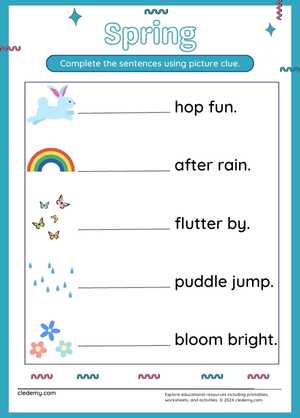 Complete the Sentences using Spring's Picture Clue