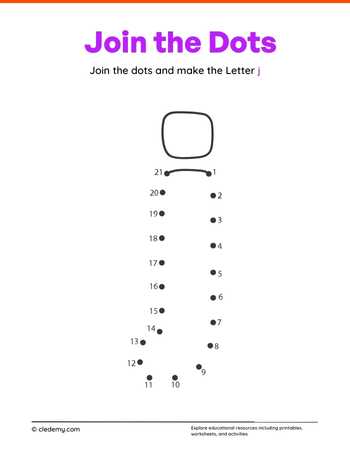 Joining Dots Make Letter - j