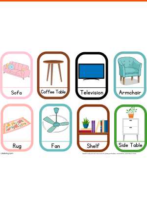 Mini Living Room Flashcard