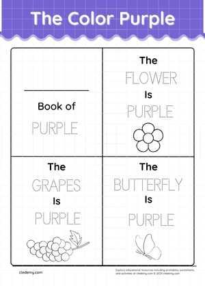 Purple Fun Tracing and Coloring