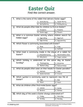 Easter Quiz