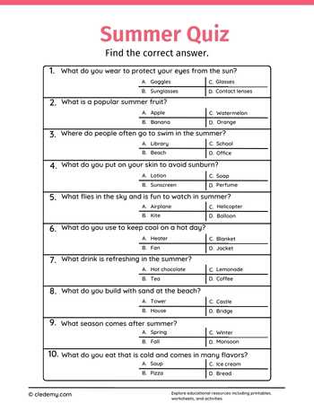 Summer Quiz