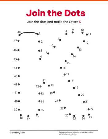 Joining Dots Make The Letter - K