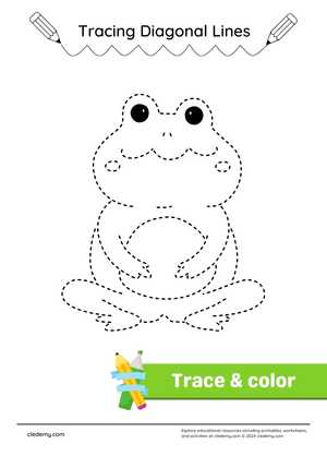 Tracing Diagonal Lines: Complete the Frog Prince