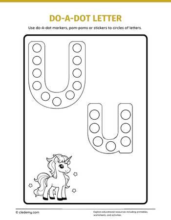 Letters Uu Do a Dot
