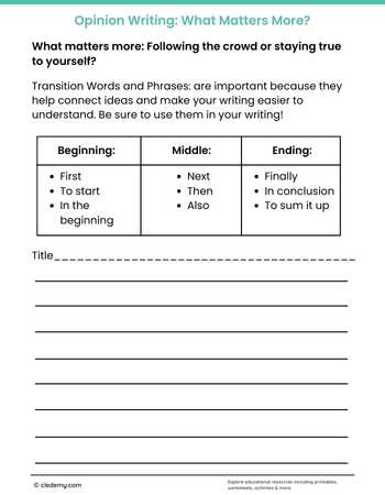 Opinion Writing Prompts