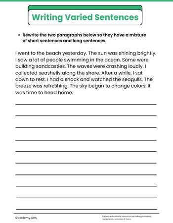Writing Varied Sentences