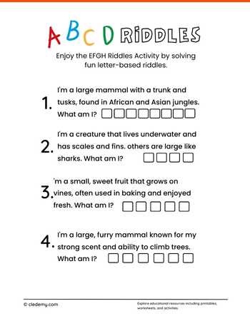Alphabet Riddles- EFGH