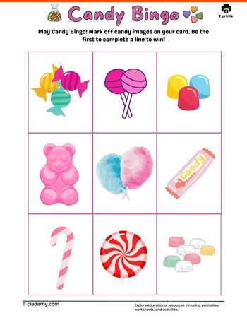 Candy Bingo Card