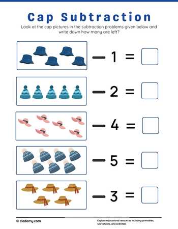 Picture to Number Cap Subtraction