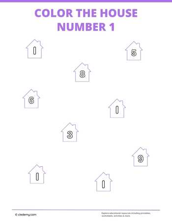 Color the House Number 1