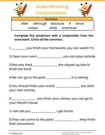 Using Subordinating Conjunctions