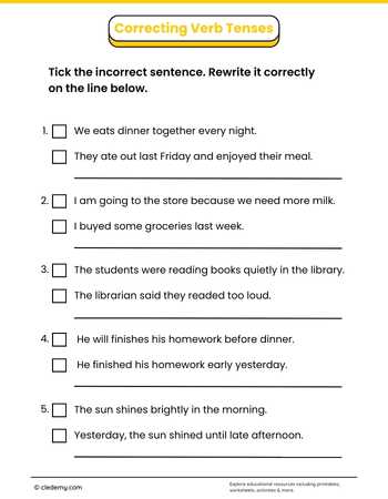 Correcting Verb Tenses
