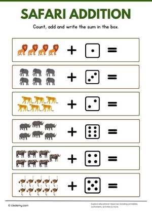 Safari Addition Dice