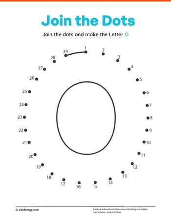 Joining Dots Make The Letter - O
