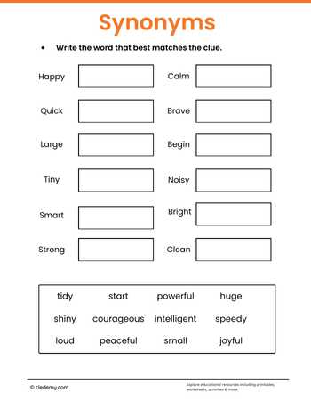 Synonyms Writing