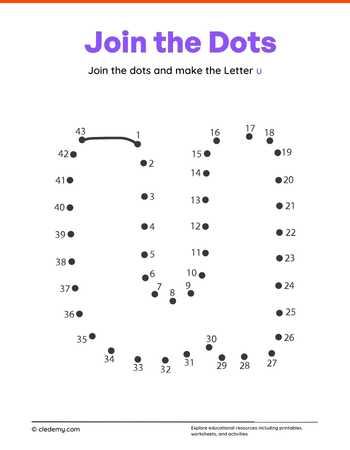 Joining Dots Make Letter - u