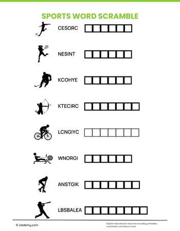 Sports Word Scramble