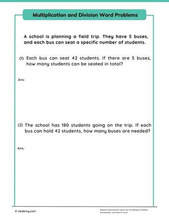 Multiplication and Division Word Problems