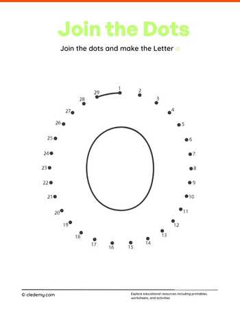 Joining Dots Make Letter - o