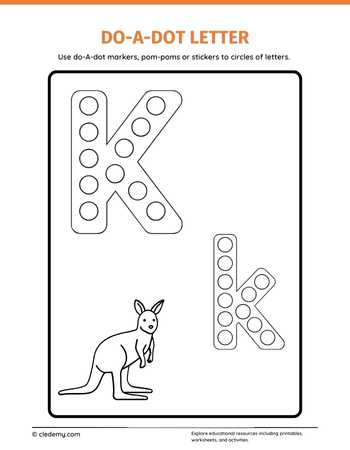 Letters Kk Do a Dot