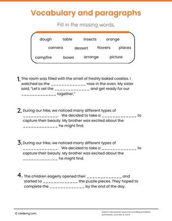 Vocabulary Practice in Paragraphs