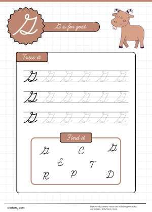 Cursive Alphabet Uppercase ''G''