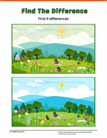 Find the Difference in Butterfly Garden Picture