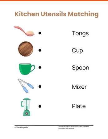 Kitchen Utensils Matching