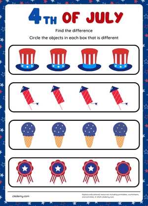 4th of July Spot the Difference