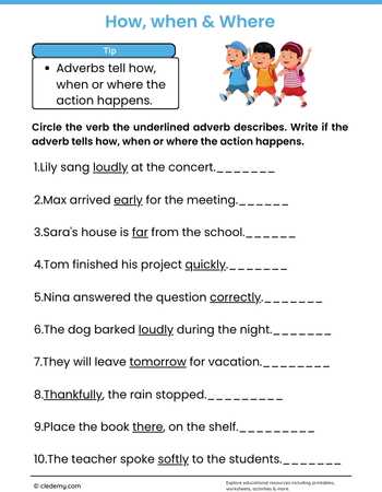 How, when & Where Adverbs