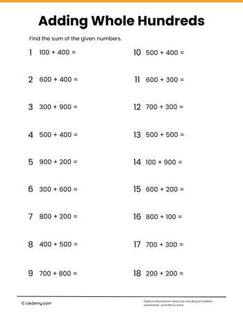 Adding Whole Hundreds