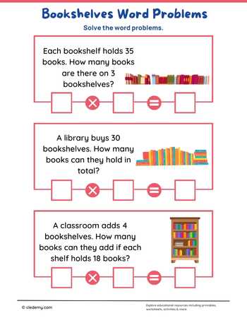 Bookshelves Word Problems
