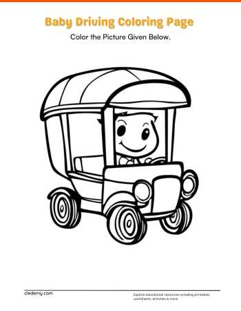 Baby Driving Coloring Page
