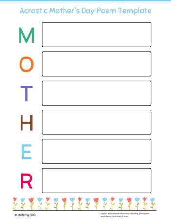 Acrostic Mother's Day Poem