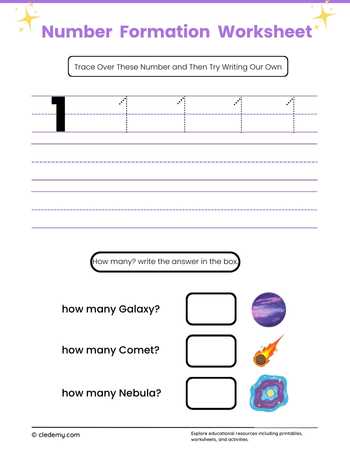 Number Formation Worksheets (0-9)