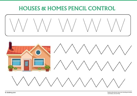 Houses and Homes Pencil Control