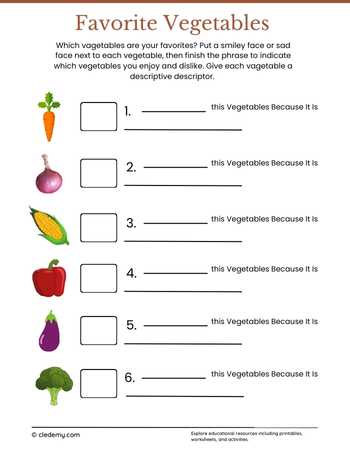 Vegetables Description