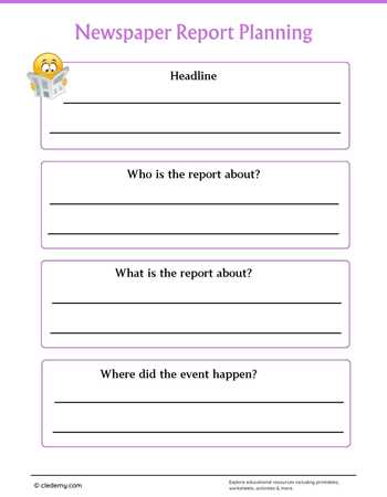 Newspaper Report Planning