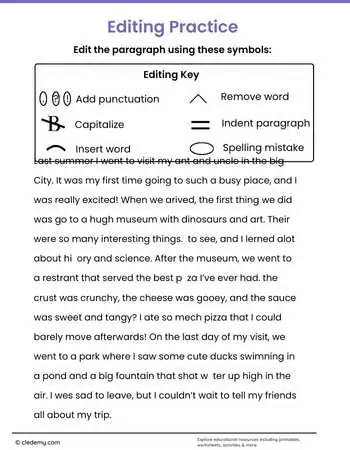 Editing Practice Grade 5