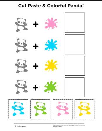 Cut and Paste Colorful Panda