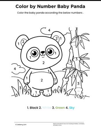 Color by Number Baby Panda