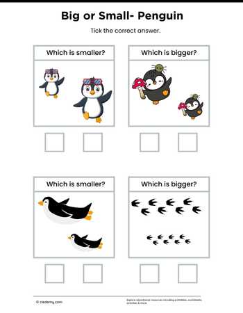 Identify the Bigger or Smaller Penguin