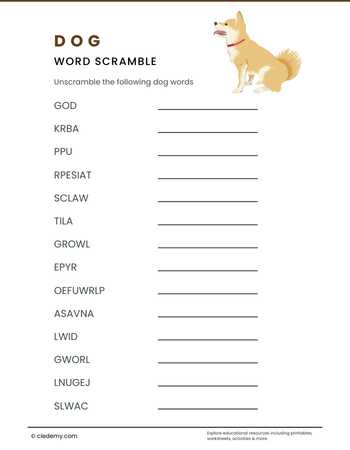 Dog Word Scramble