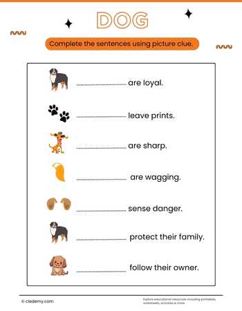 Complete Sentence Dog