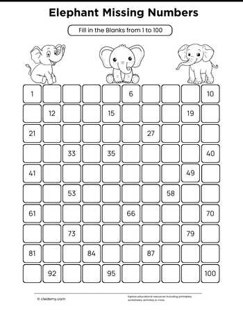 Elephant Missing Numbers