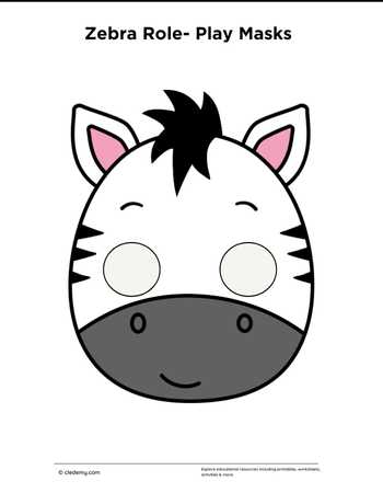 Zebra Role- Play Masks