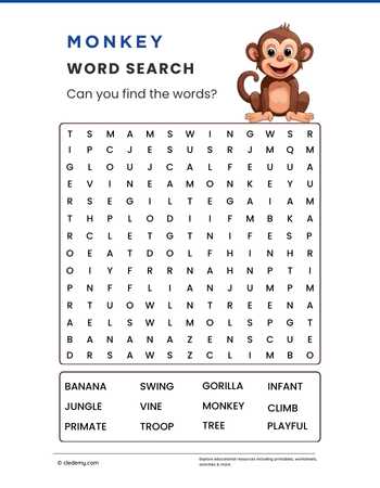 Monkey Word Search