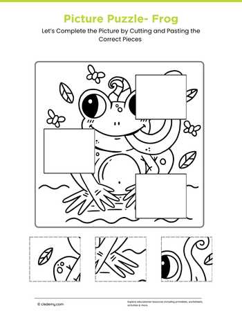 Cut & Paste Picture Puzzle- Frog