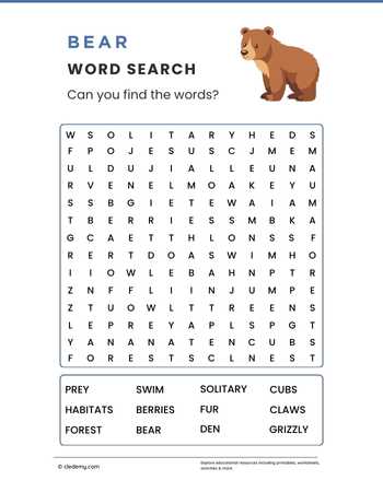 Bear Word Search
